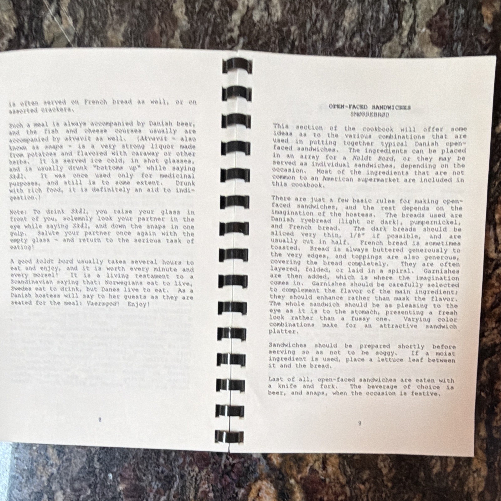 The Danish Club of Tucson Danish Recipes Cookbook Paperback Ring/Wire Bound