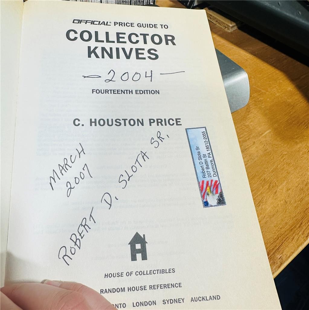Official Price Guide To Collector Knives By C. Houston Price 2004 Fourteenth Ed.