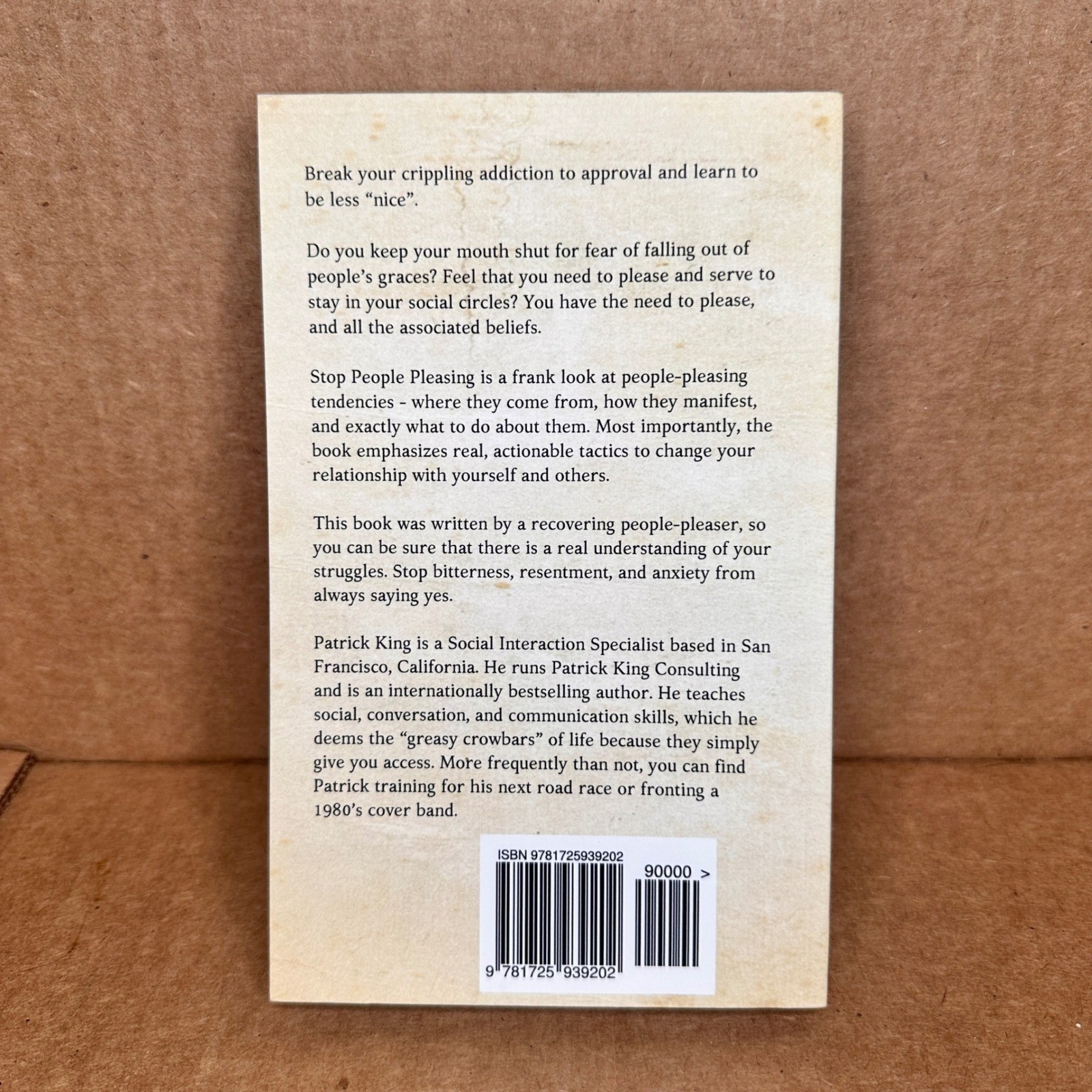 Stop People Pleasing Patrick King Paperback Self Help Book 9781725939202