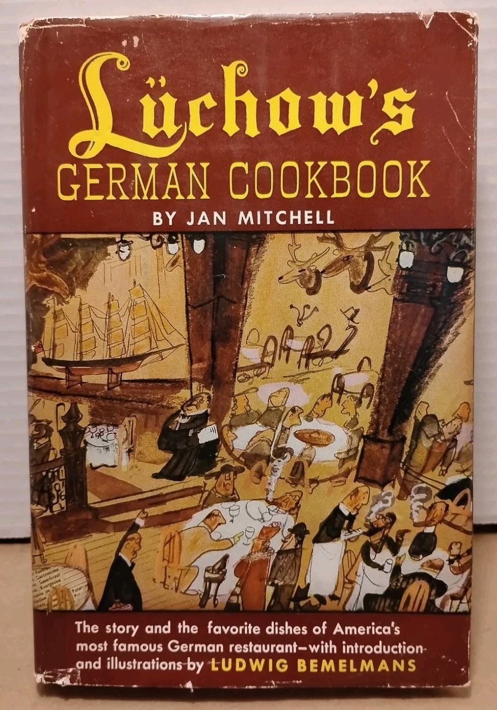 Luchow’s German Cookbook by Jan Mitchell w/ Ludwig Bemelmans Illustrations HCDJ