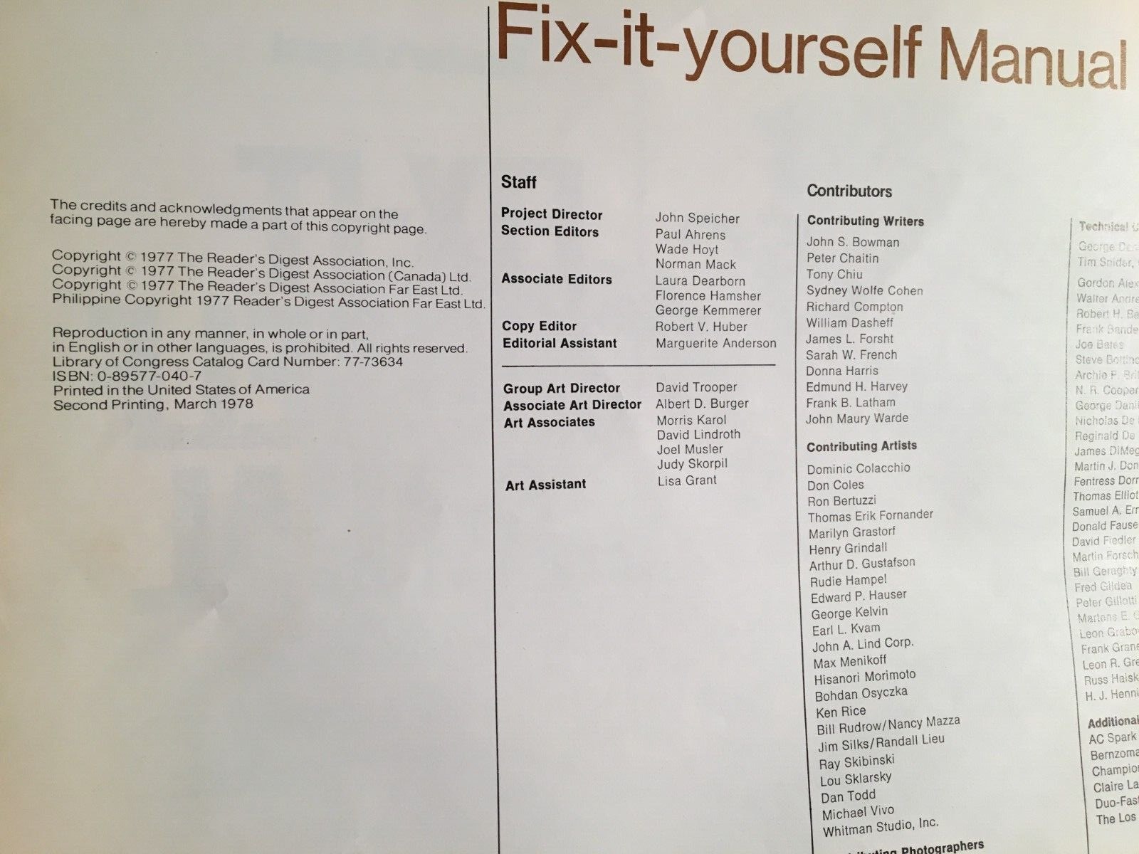 FIX IT YOURSELF MANUAL by Readers Digest Hardback Book 480 pages