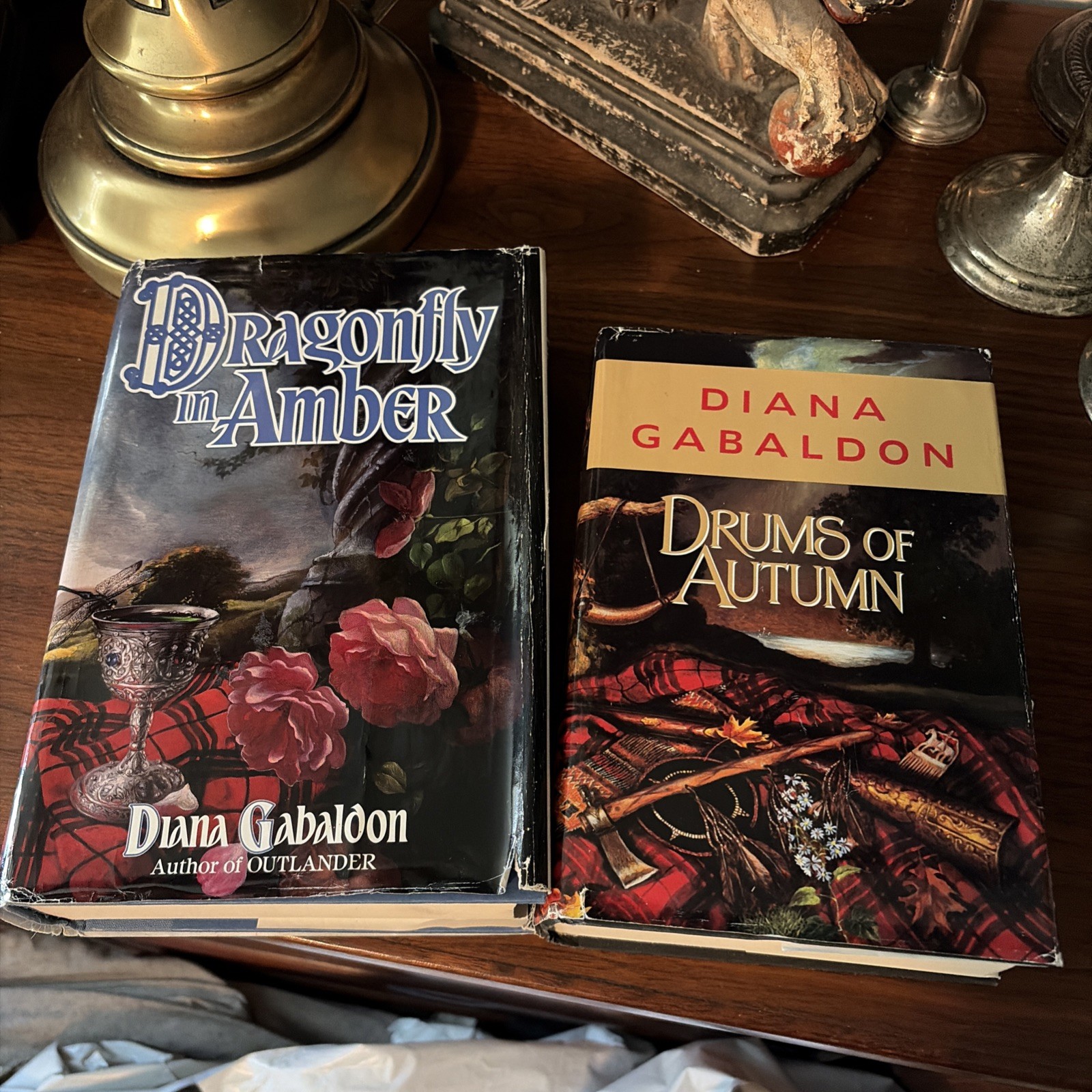 Dragonfly in Amber Diana Gabaldon 1st ed 4th HC Delacorte 1992 + Drums of Autumn
