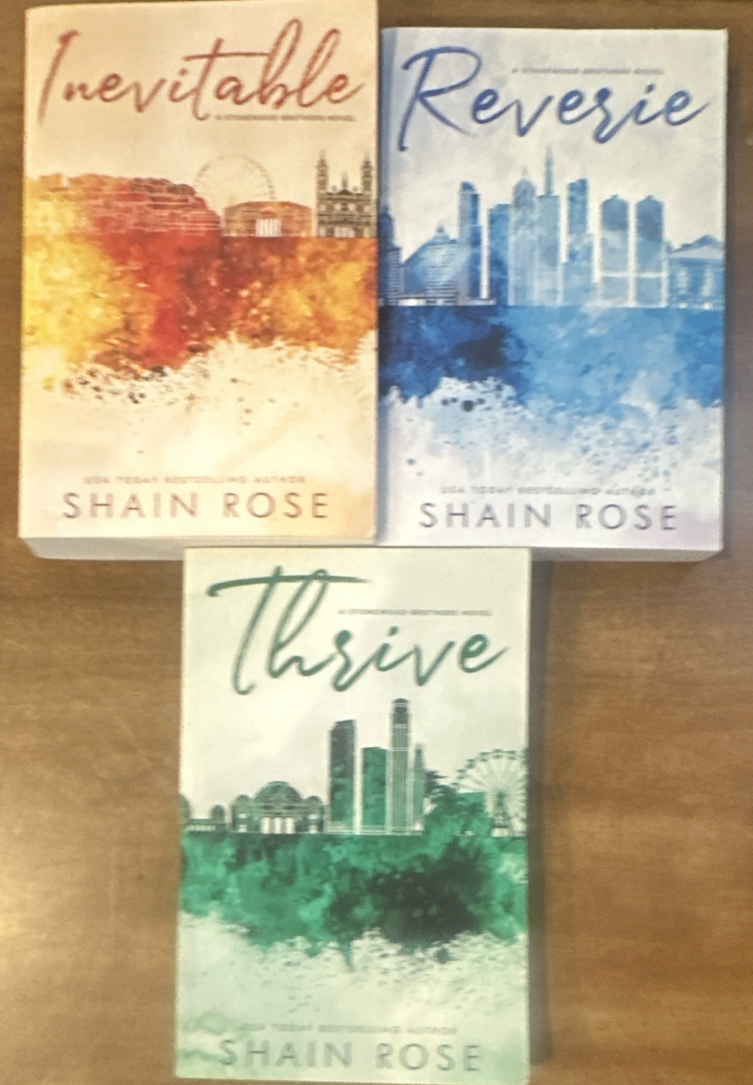 Shain Rose Paperback Romance Fiction Lot of 3 – Thrive, Reverie, Inevitable