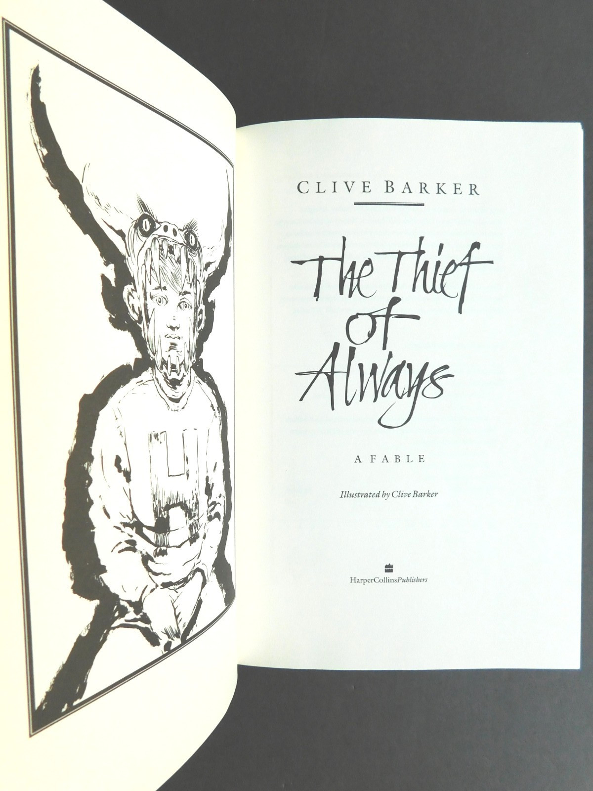 CLIVE BARKER HarperCollins 1992 THE THIEF OF ALWAYS 225 pages 9 photos PRISTINE