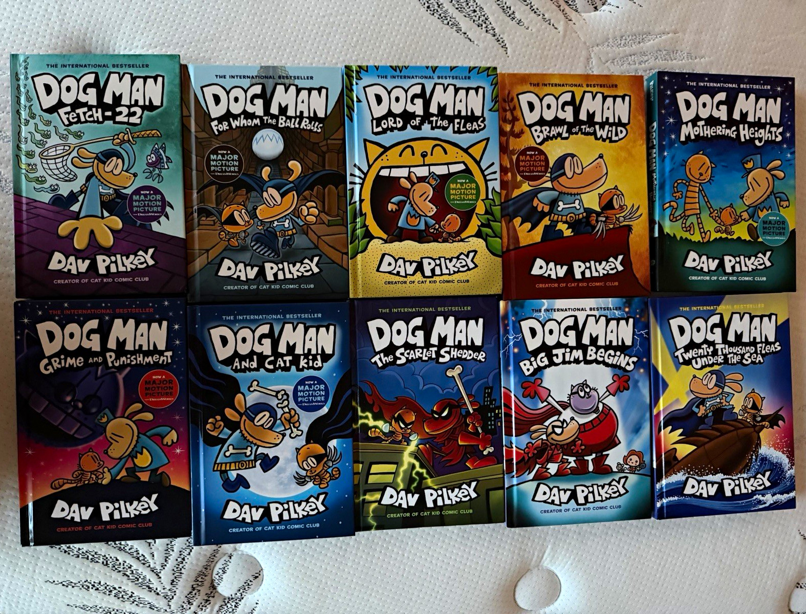Dog Man Lot of 10 Books (4-13)+ BONUS Supa Buddies Sticker Book ,