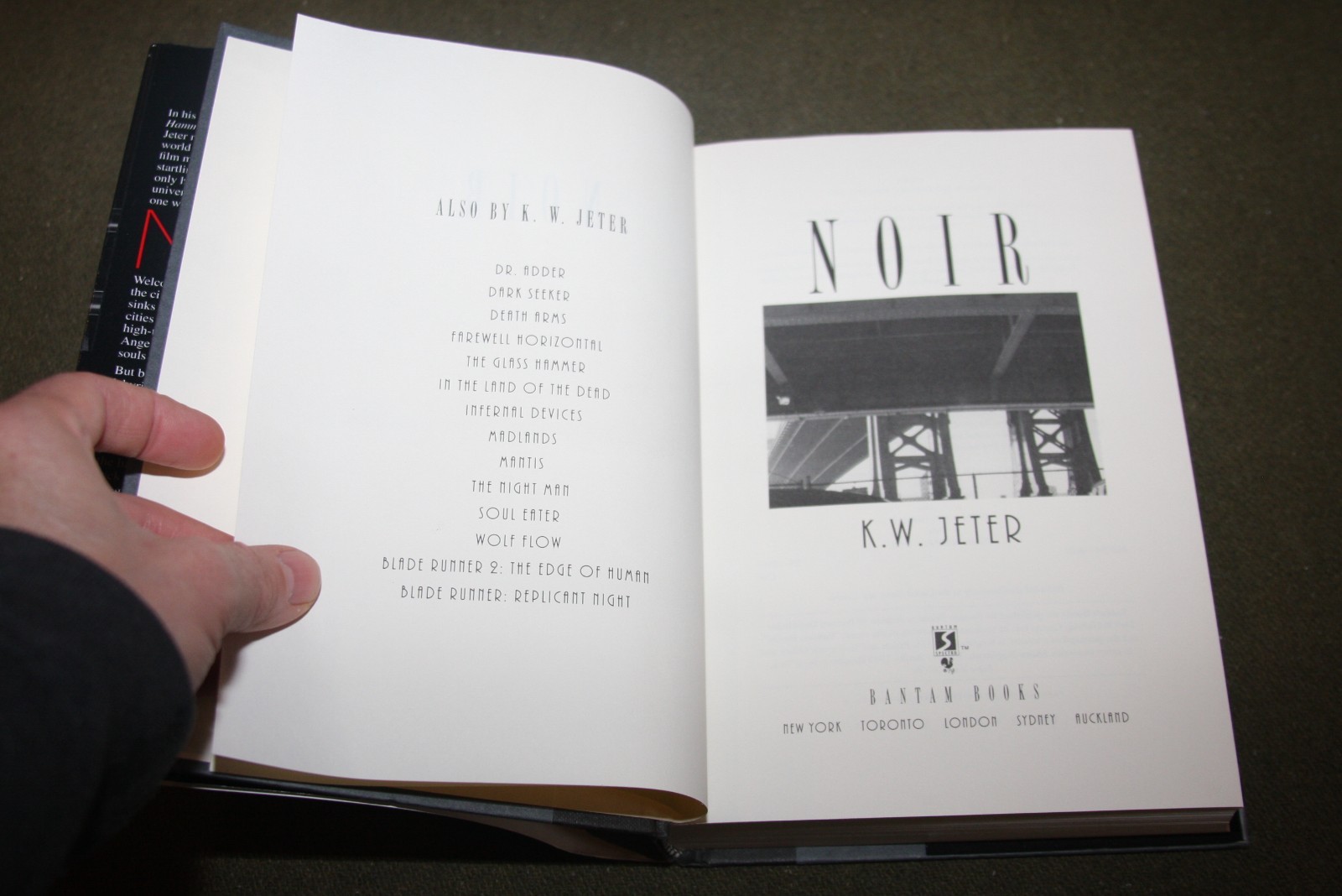 Noir : A Novel by K. W. Jeter 1998 HC 1st Edition/1st Printing