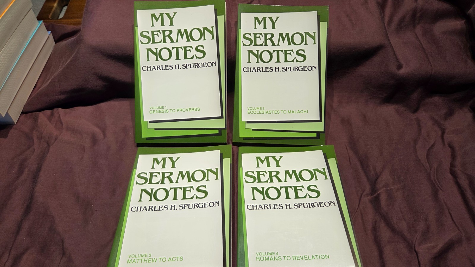 CHARLES H. SPURGEON – My Sermon Notes, Volume 1 – 4, 4 volume set, paperback, EX