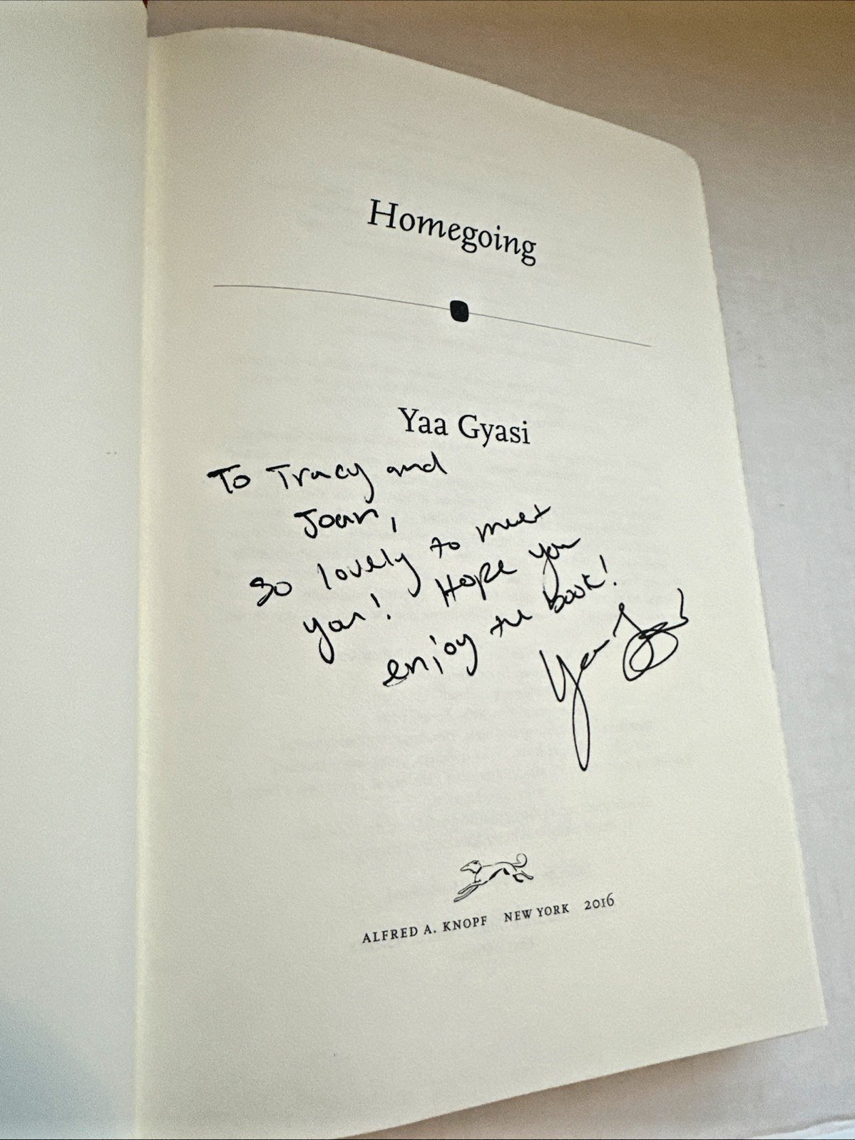 SIGNED 1ST Edition: Homegoing : A Novel by Yaa Gyasi (2016, Hardcover/DJ)