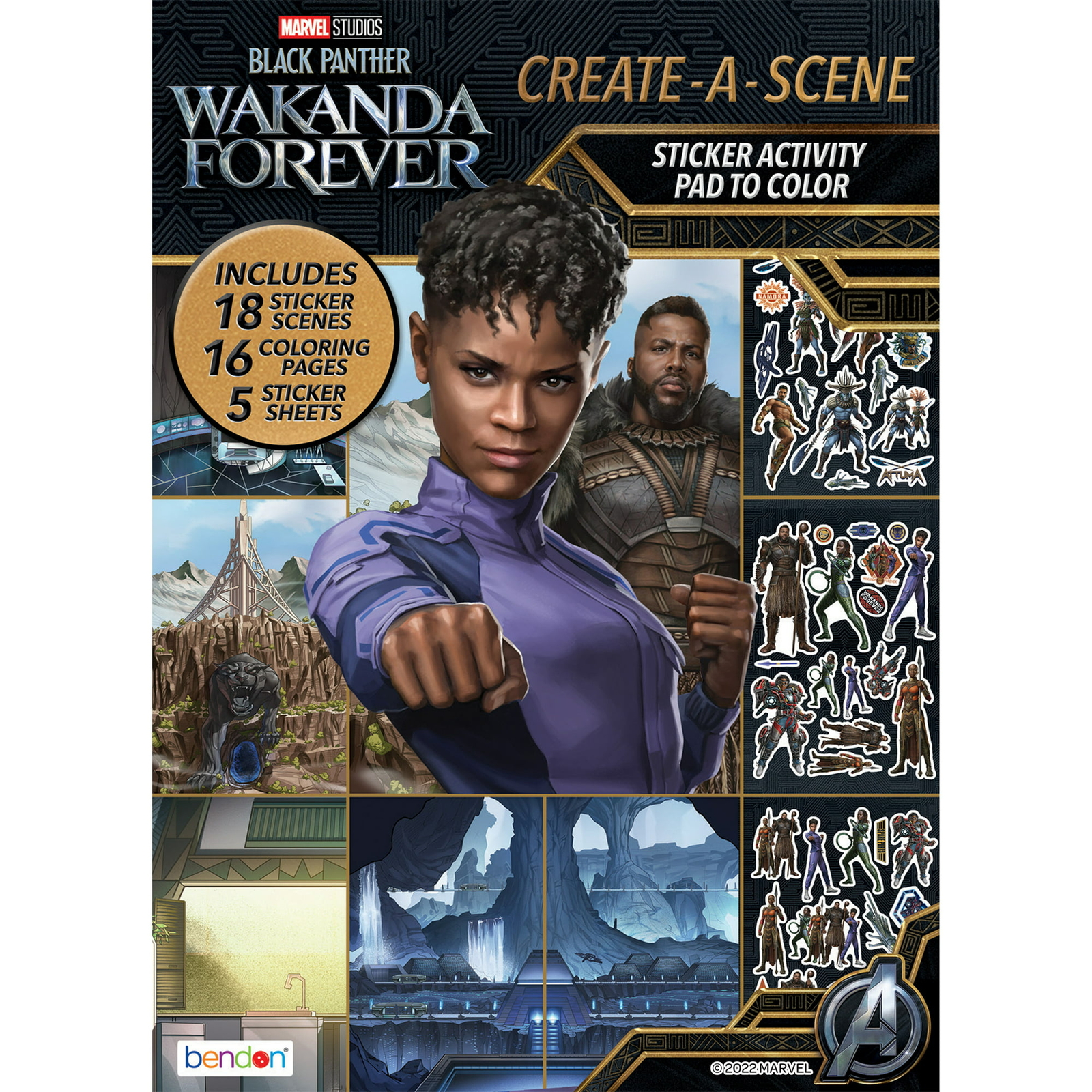 Marvel Avengers Black Panther Create a Scene Sticker Activity Book, 32 Pages,