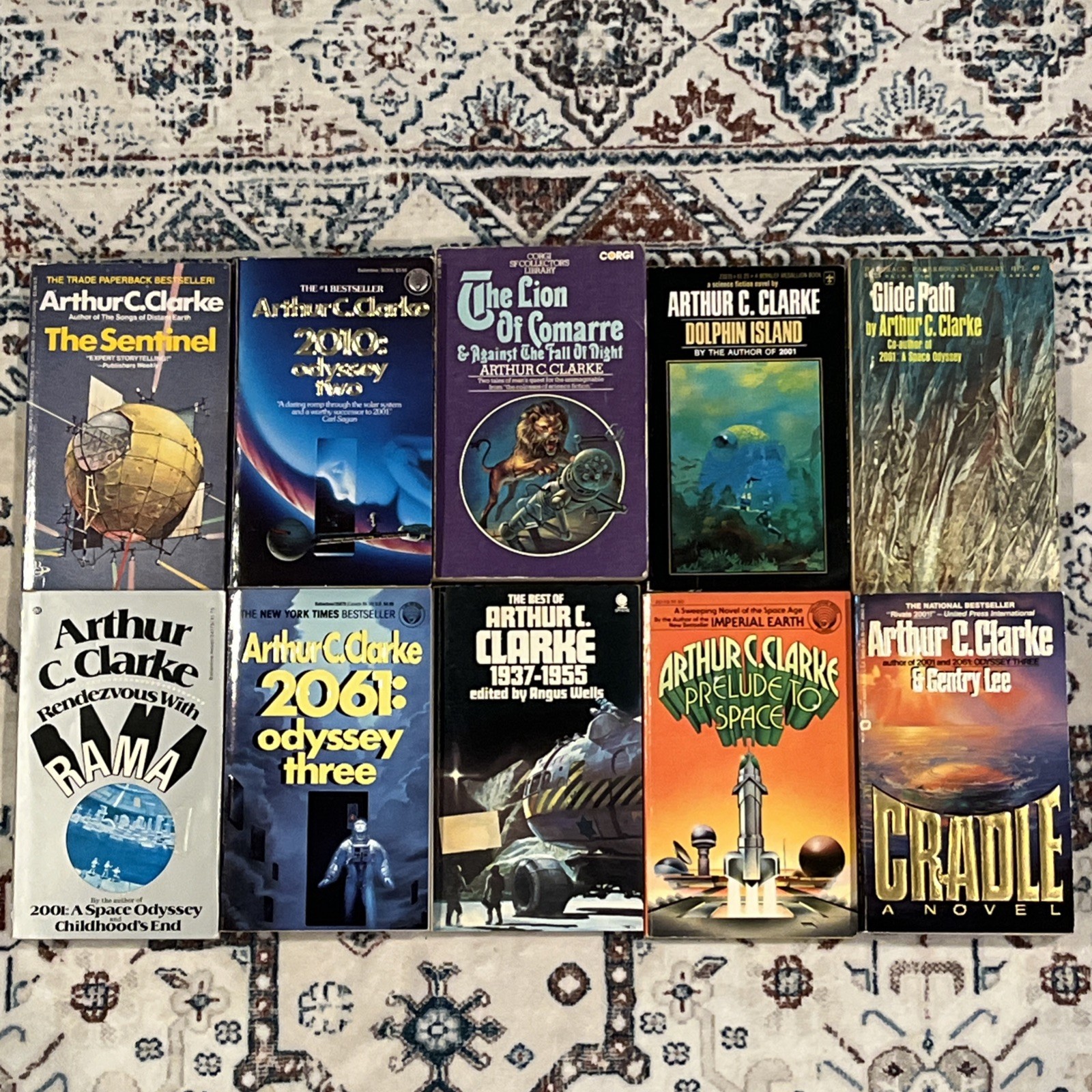 Lot of 10 Arthur C Clarke Sci-Fi Paperbacks—The Sentinel Prelude to Space & More