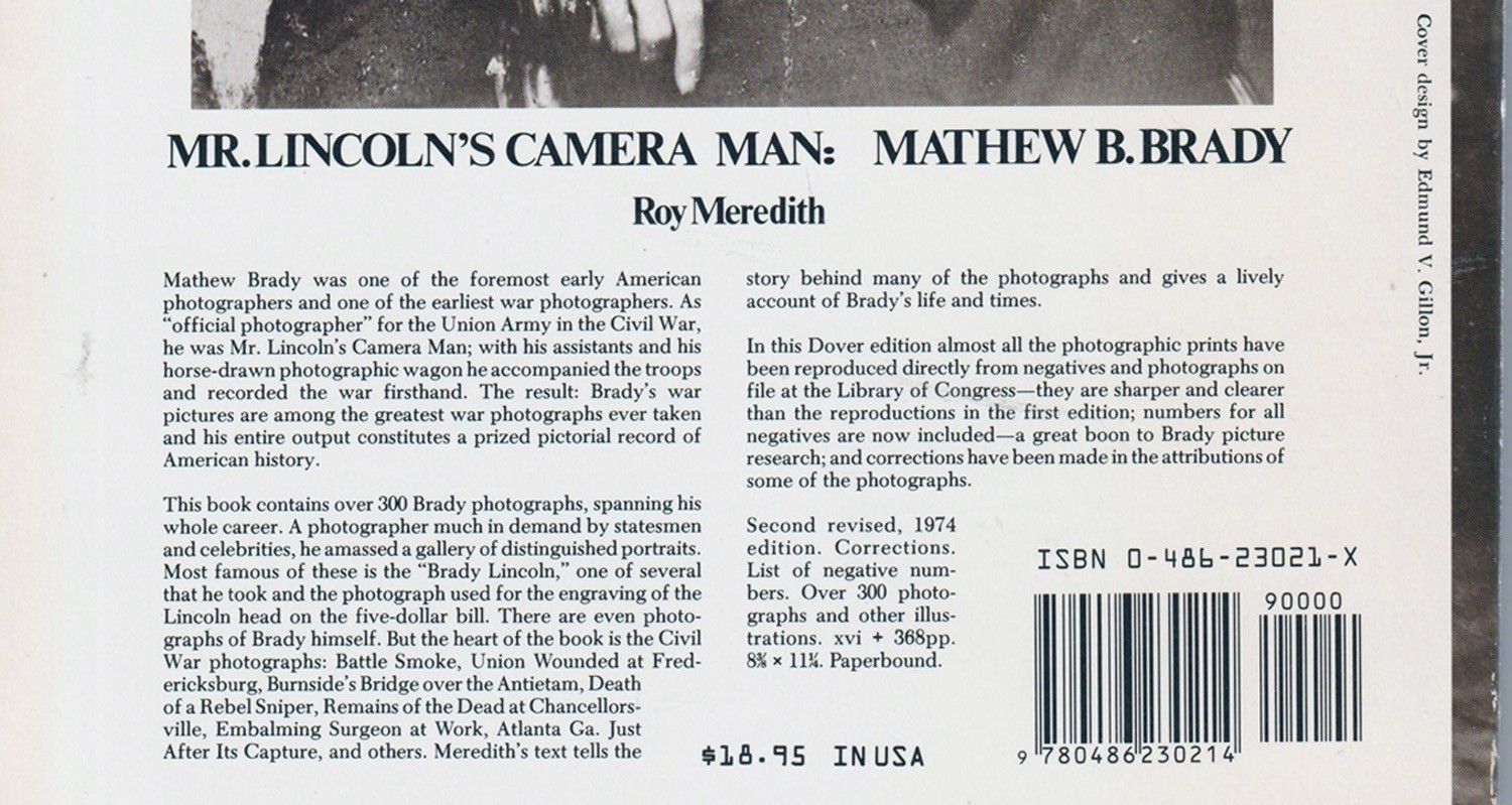 Mr. Lincoln’s Camera Man Matthew B Brady Roy Meredith 350+ Photos Tr PB Buy3Get2