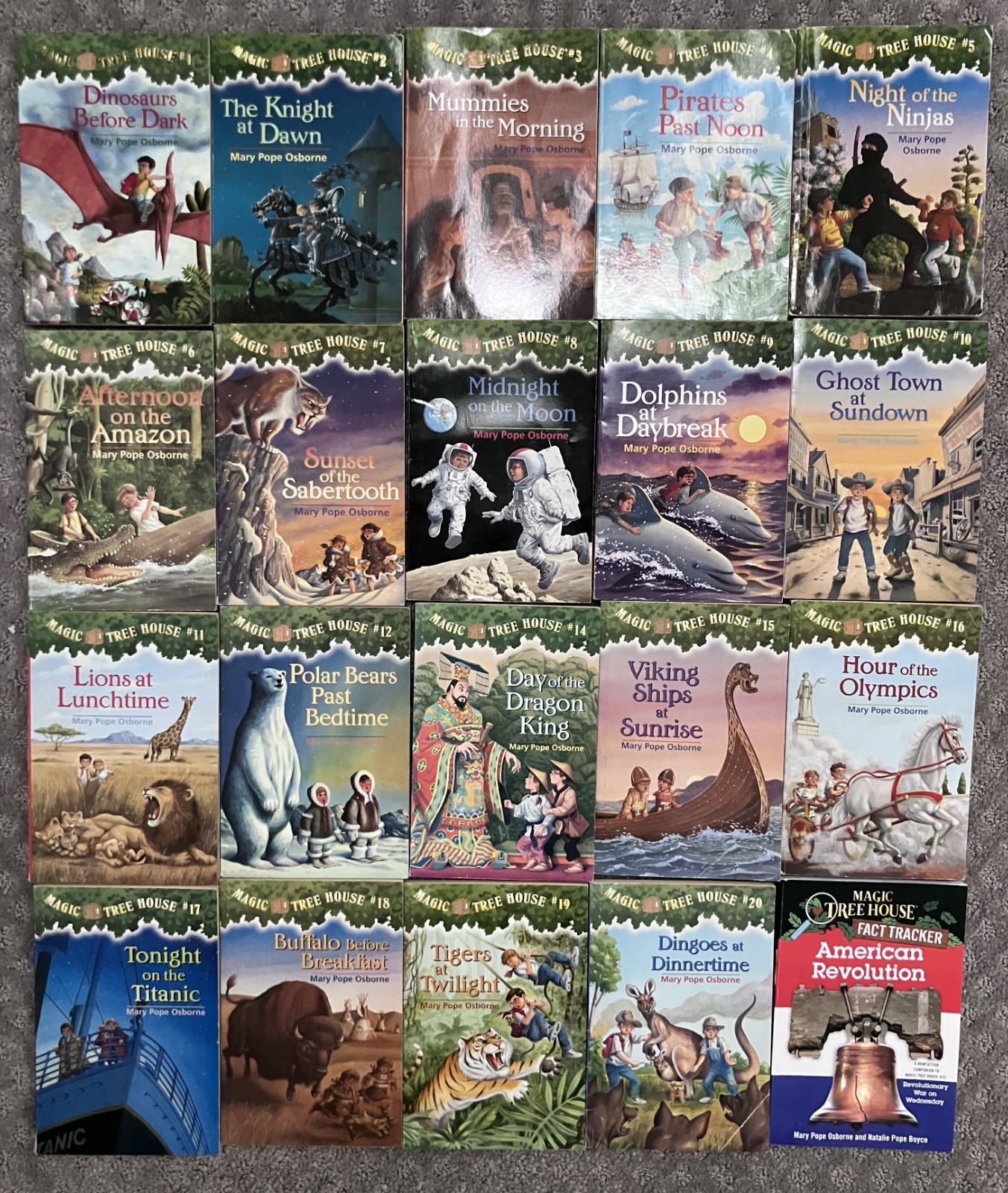 Magic Tree House series, LOT of 20, 1-12, 14-20 + American Revolution