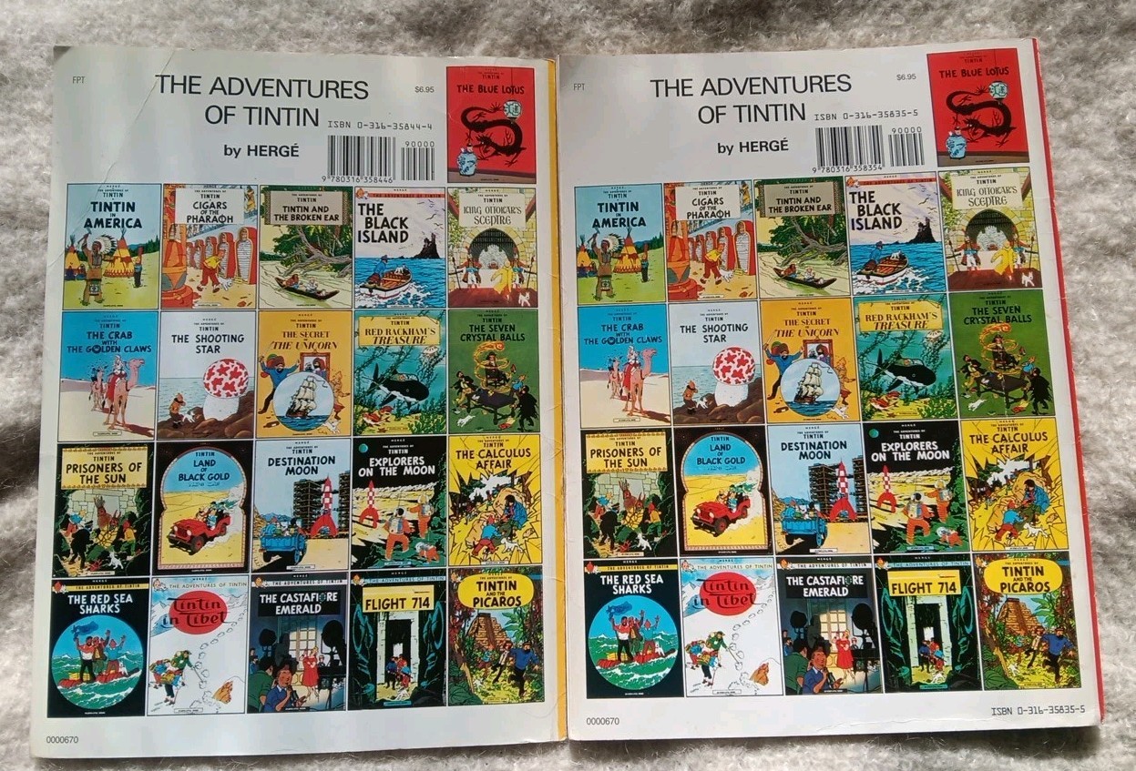 Lot of 6 THE ADVENTURES OF TINTIN Books Herge PB Little, Brown