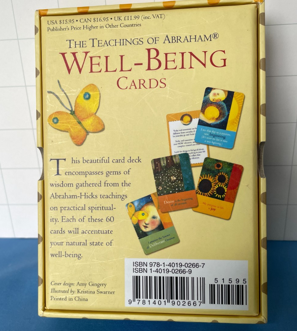 The Teachings of Abraham Well-Being 60 Cards Box Deck Esther & Jerry Hicks EUC