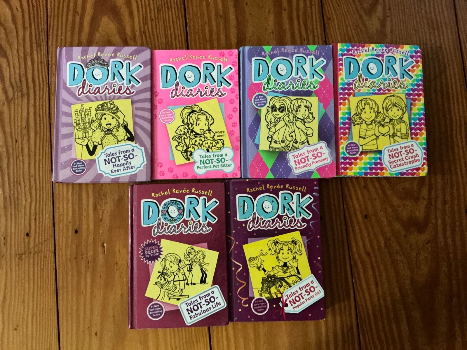 Dork Diaries by Rachel Renée Russell Lot Of 6 Books – 1, 2,8,10,11.12
