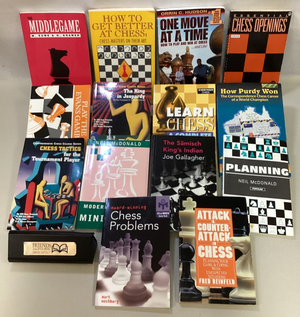 Mixed lot of 14 BOOKS ON CHESS GM Alburt, Evans, Gallagher, McDonald, Keene GC
