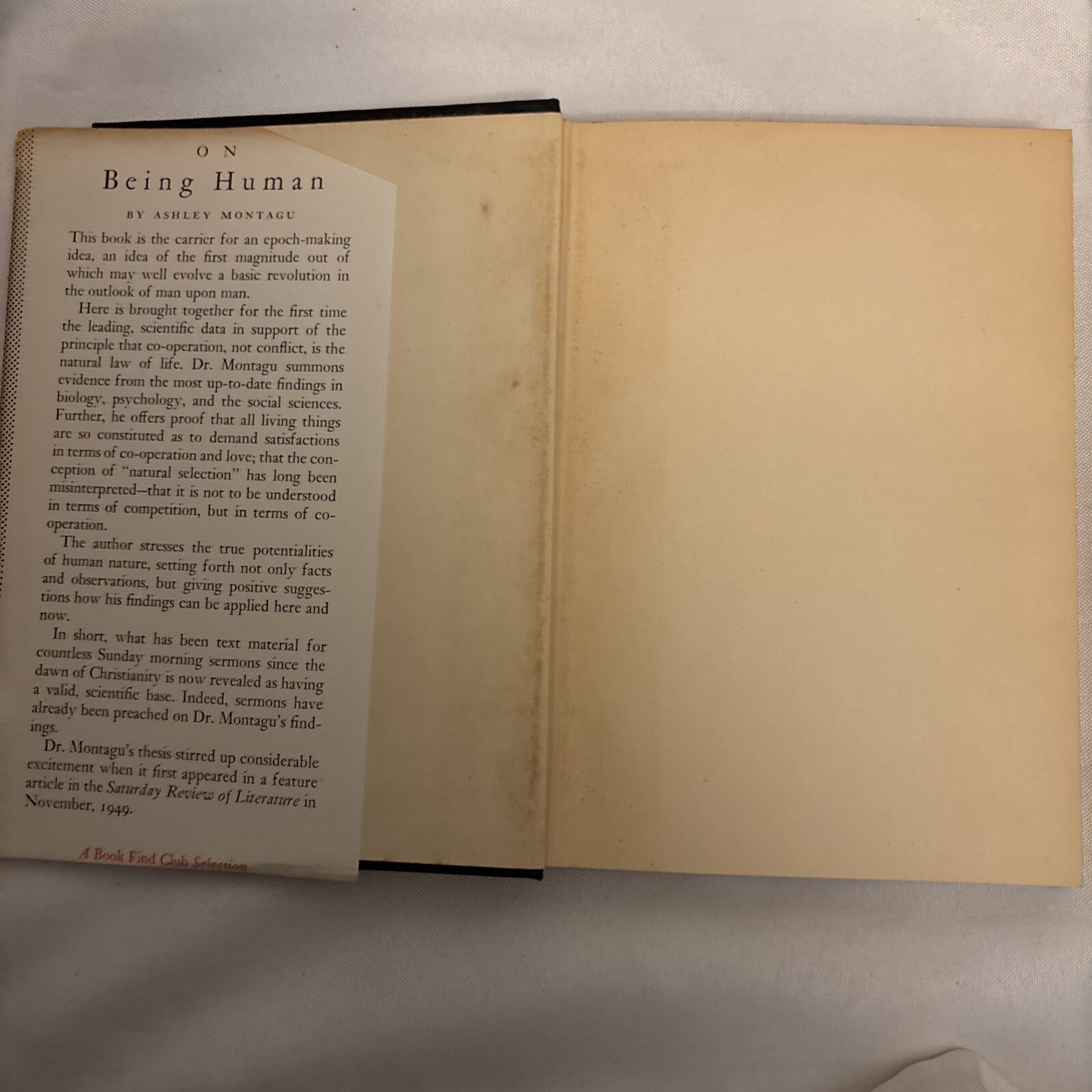 On Being Human by Ashley Montagu 1951