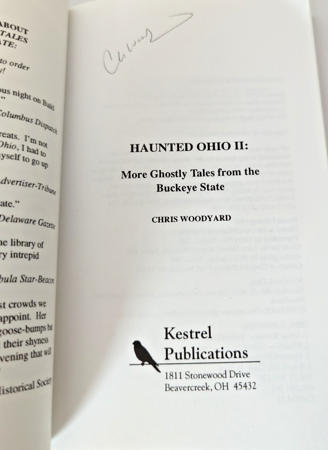 Signed Haunted Ohio 2, 3, 4: Restless Spirits Buckeye State Chris Woodyard