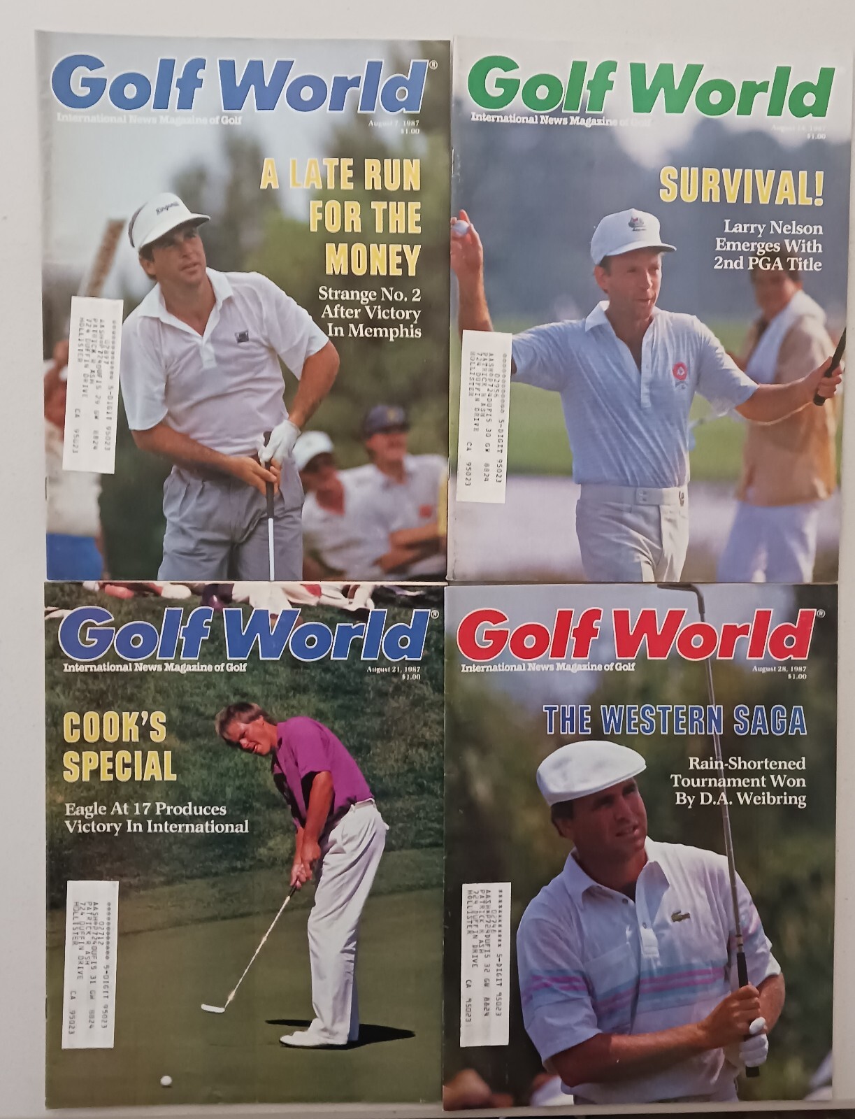 (Lot of 4) Vintage Golf World International (Aug. 1987) Curtis Strange