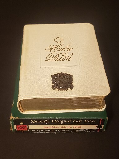 Vintage National Bible Press Holy Gift Bible Agate/Bride’s Style 2040x with Box