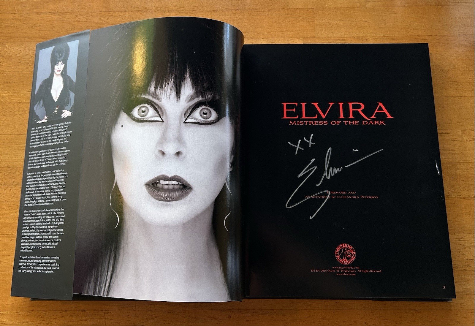 AUTOGRAPHED Elvira Mistress of the Dark: Photo Biography by Cassandra Peterson