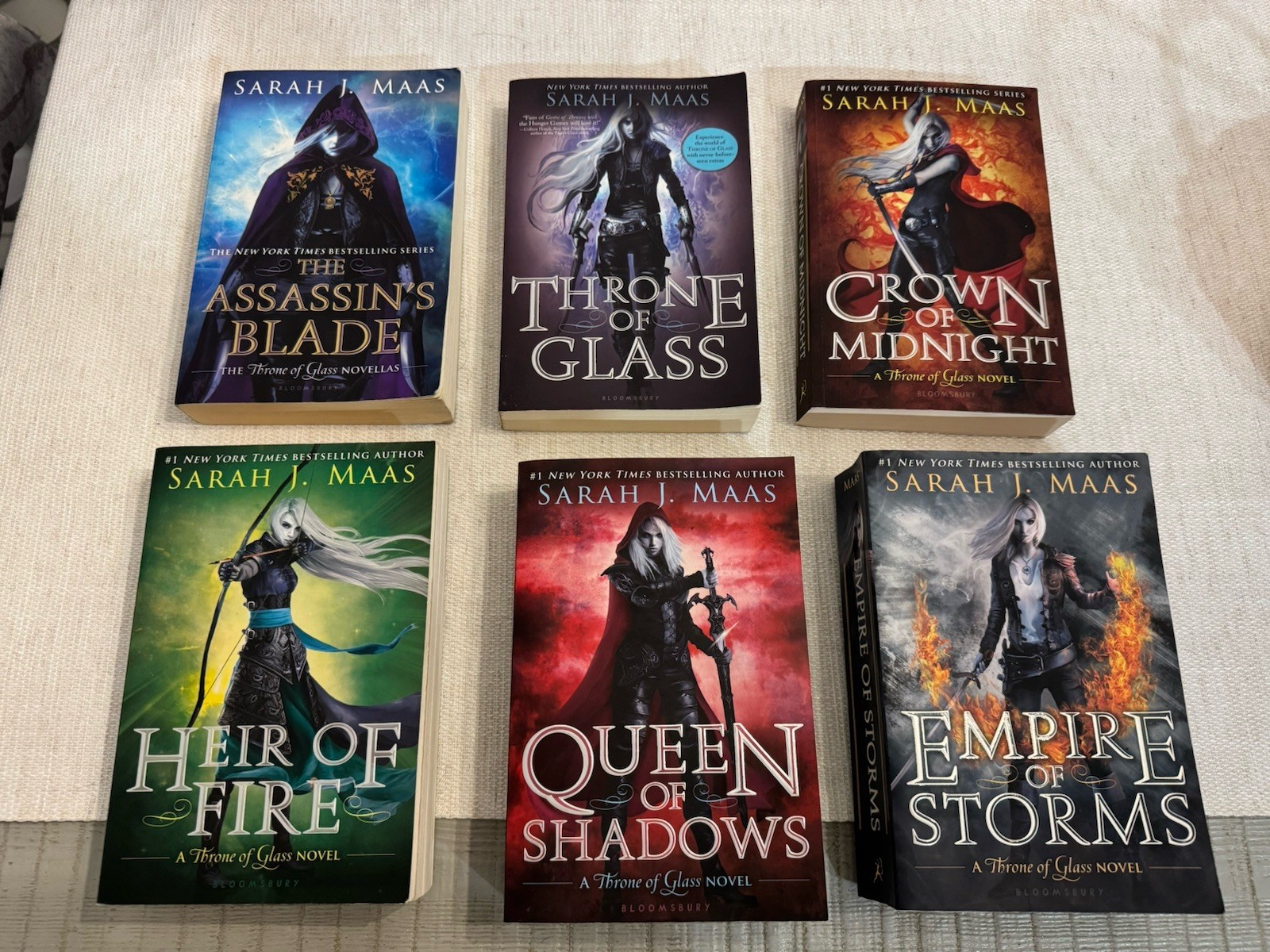 Throne of Glass Complete 6 Book Set, OOP Covers – Sarah J Maas (No TOD/KOA)
