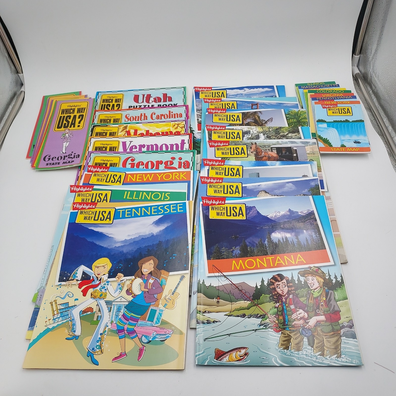 Highlights Which Way USA Lot of 16 State Books 14 Maps – US Geography – Unused