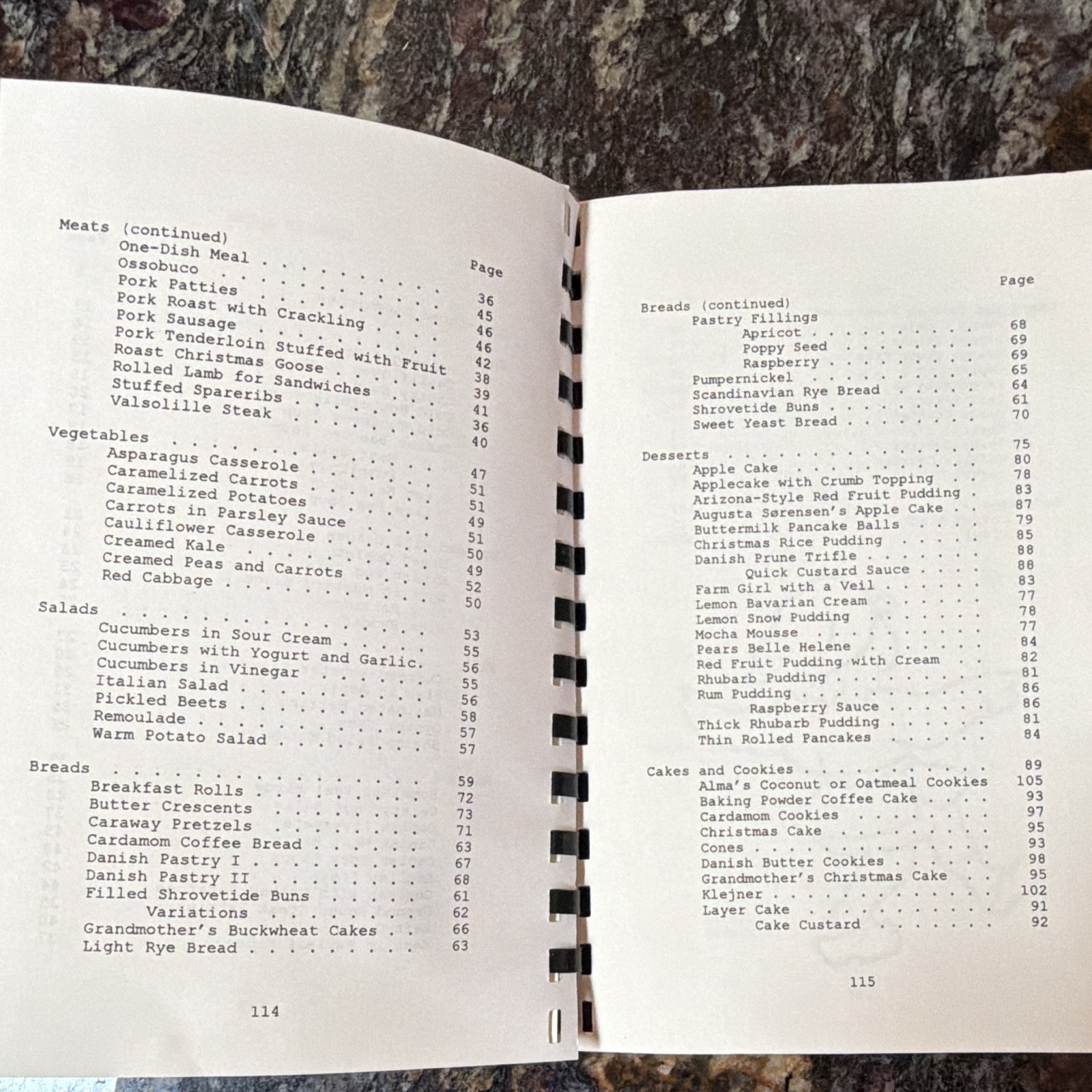 The Danish Club of Tucson Danish Recipes Cookbook Paperback Ring/Wire Bound