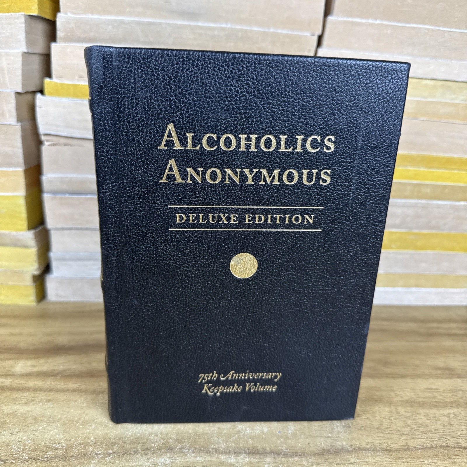 ALCOHOLICS ANONYMOUS 75th Anniversary Deluxe Vegan Leather Bound Bill Wilson New