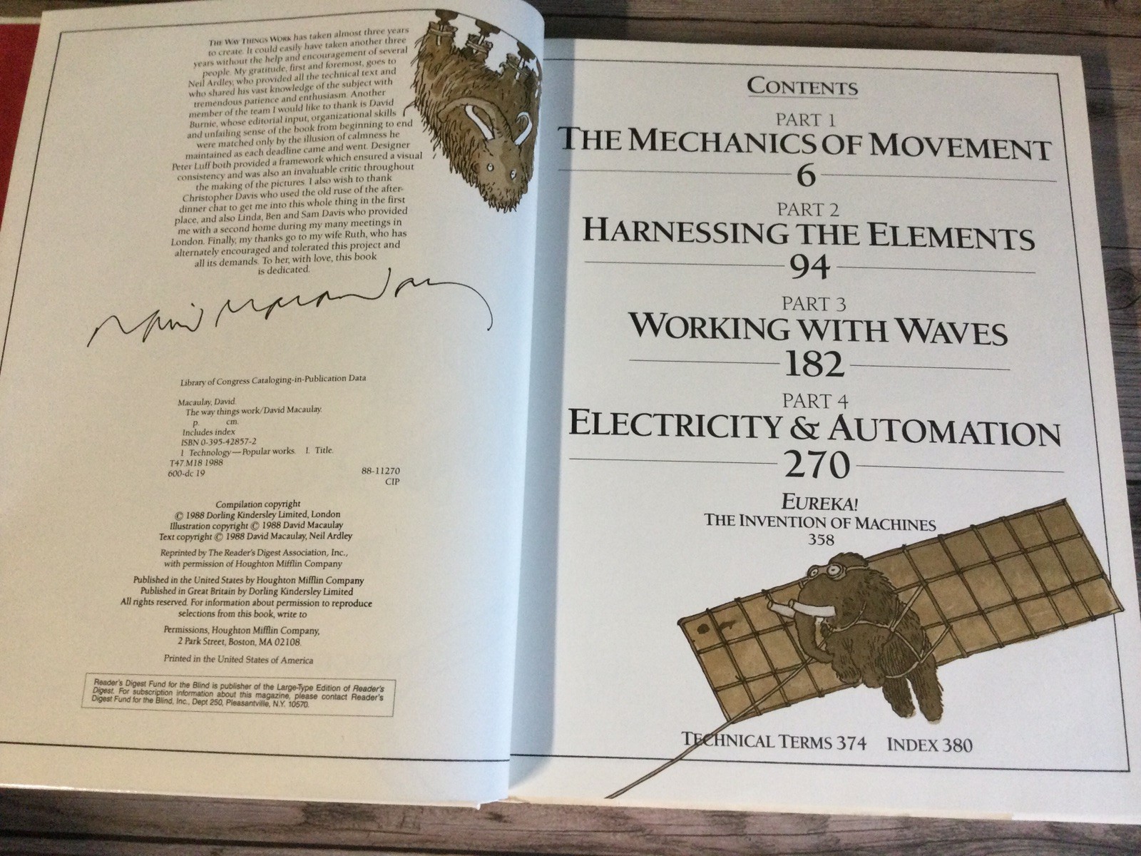The Way Things Work David Macaulay (1988, Hardcover) Inc Readers Digest Letter