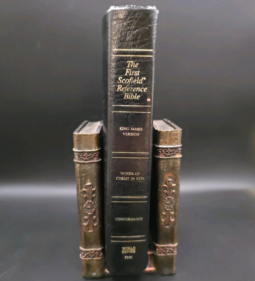 First Scofield Study Bible King James Version KJV Black Leather Red Letter FS50