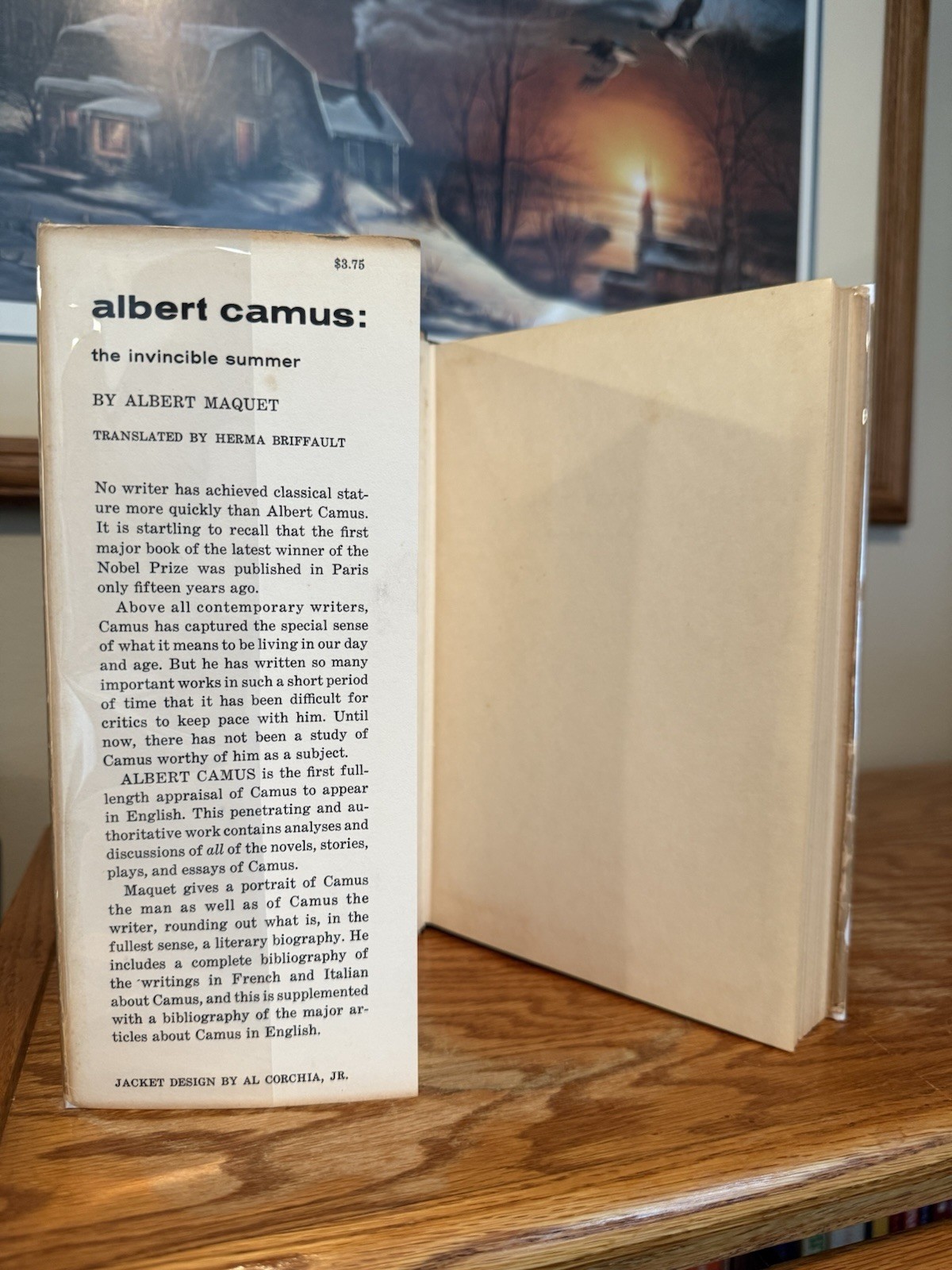 Albert Camus: The Invincible Summer by Albert Maquet 1st Edition 1958 Hardcover