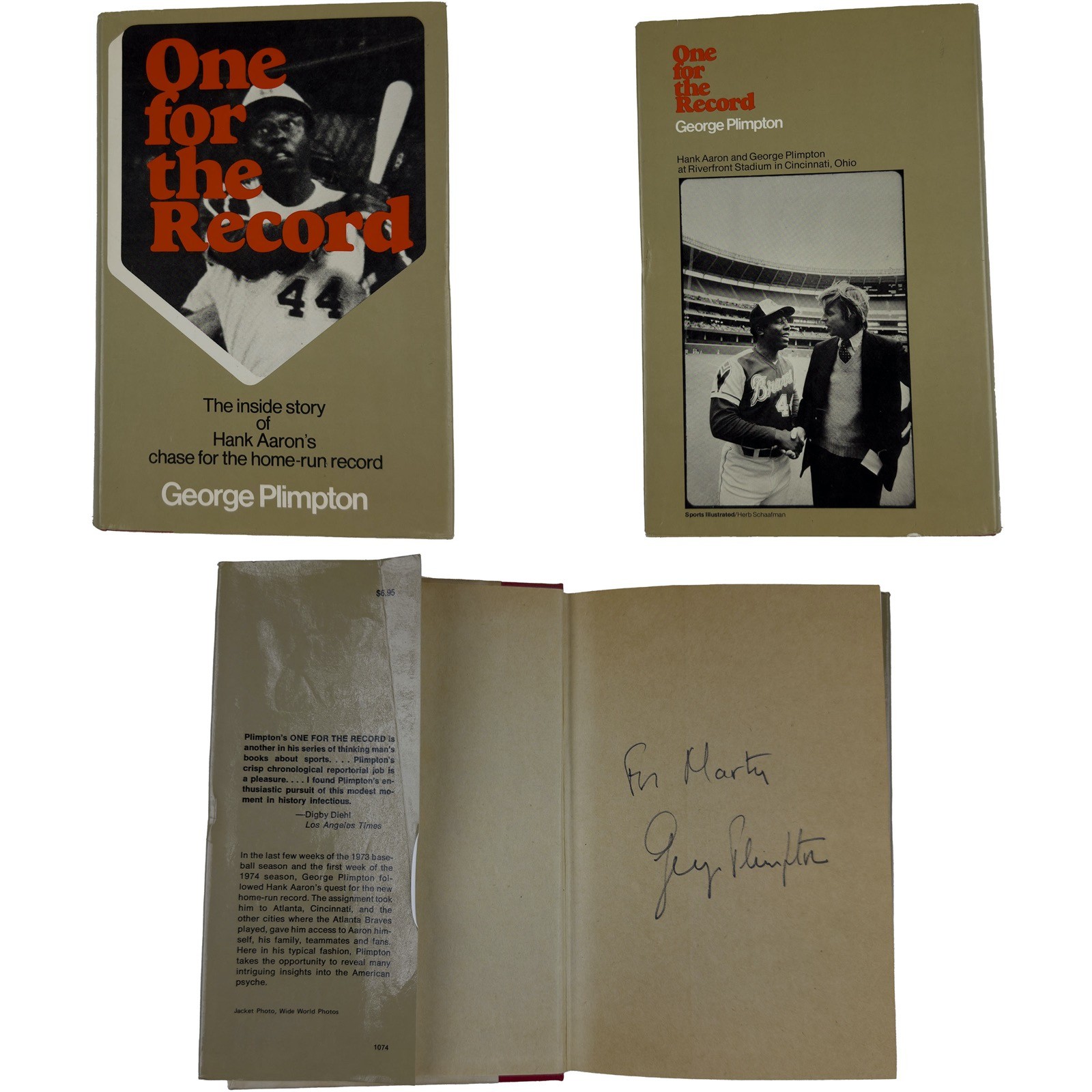 Signed George Plimpton One For The Record 1974 Hardcover