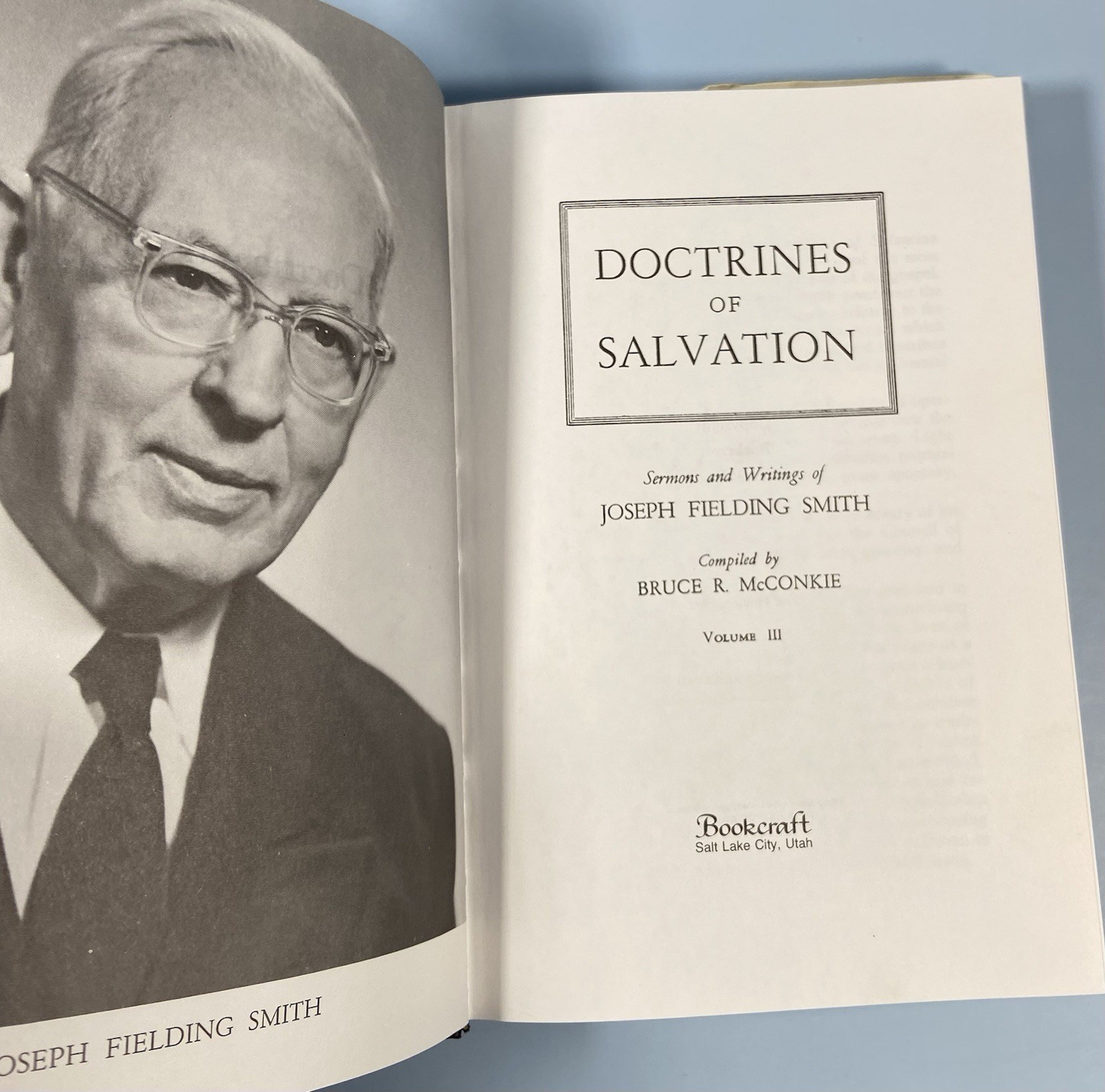 Doctrines of Salvation by Joseph Fielding Smith compete set Vol 1-3, HC/DJ, LDS