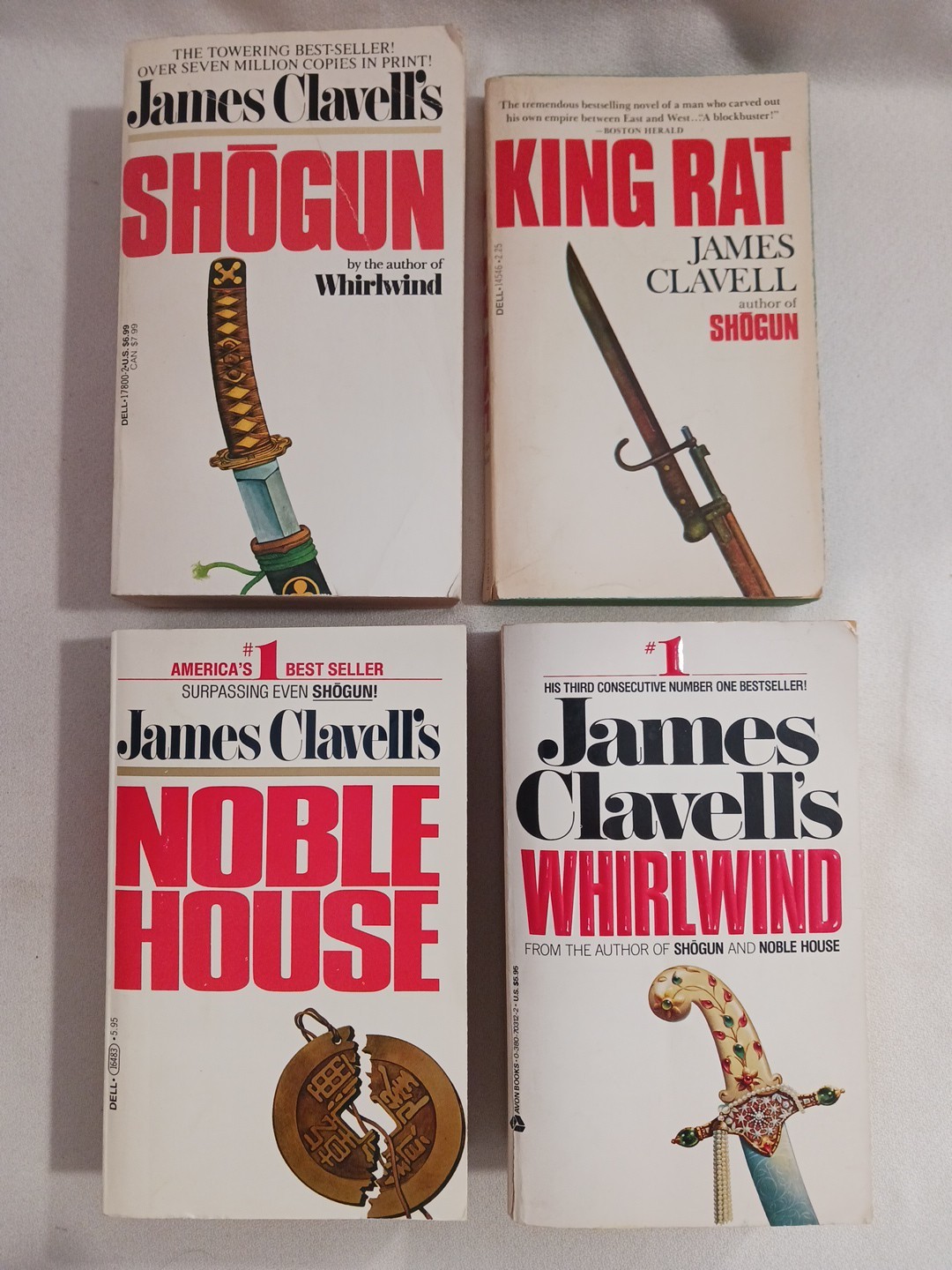 Shogun PB Book Lot James Clavell Noble House Whirlwind King Rat The Asian Saga