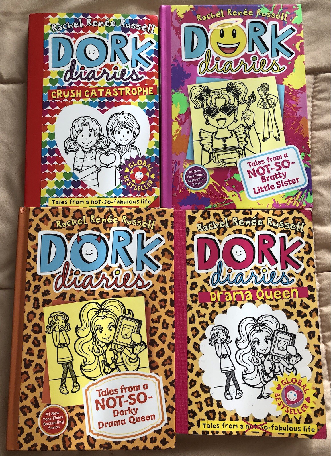 Dork Diaries By Rachel Renee Russell Lot Of 4 Miscellaneous Hardback Books
