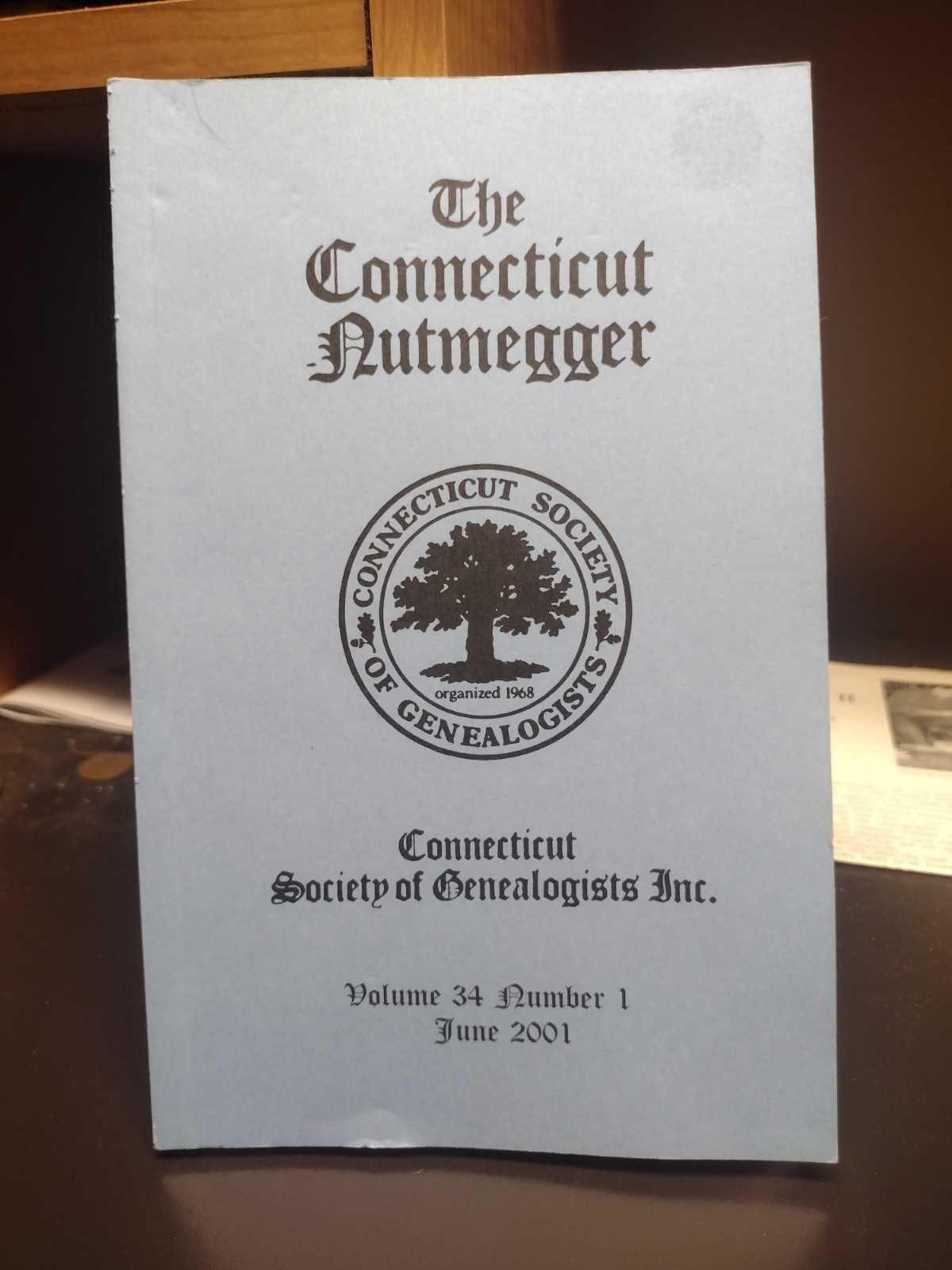 The Connecticut Nutmegger Vol 34 No 1 June 2001 180 pages Society of Genealogist
