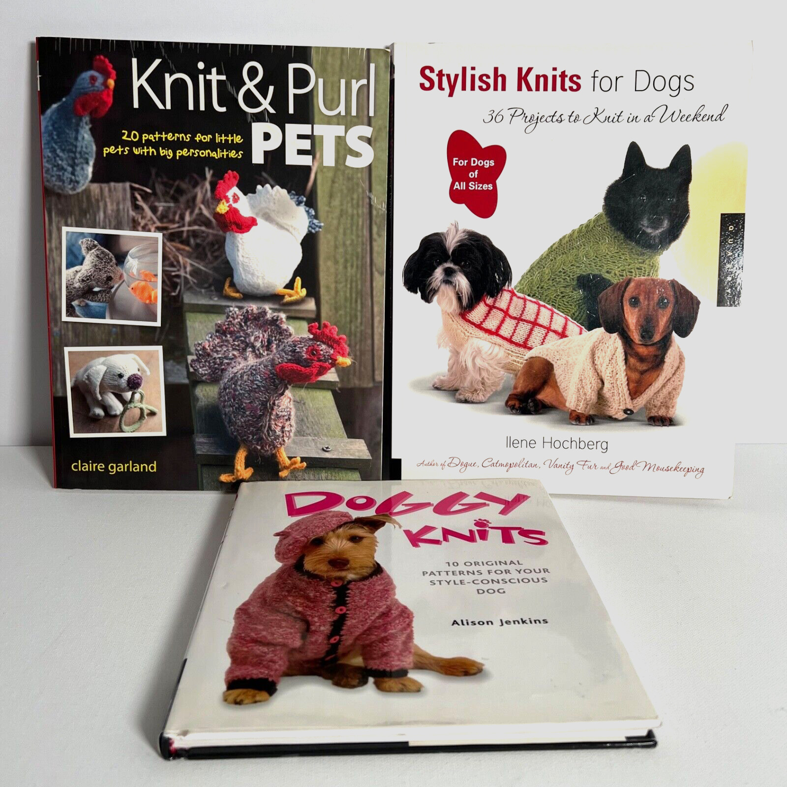Lot of 3 Knitting Books: Doggy Knits – Stylish Knits for Dog – Knit & Purl Pets