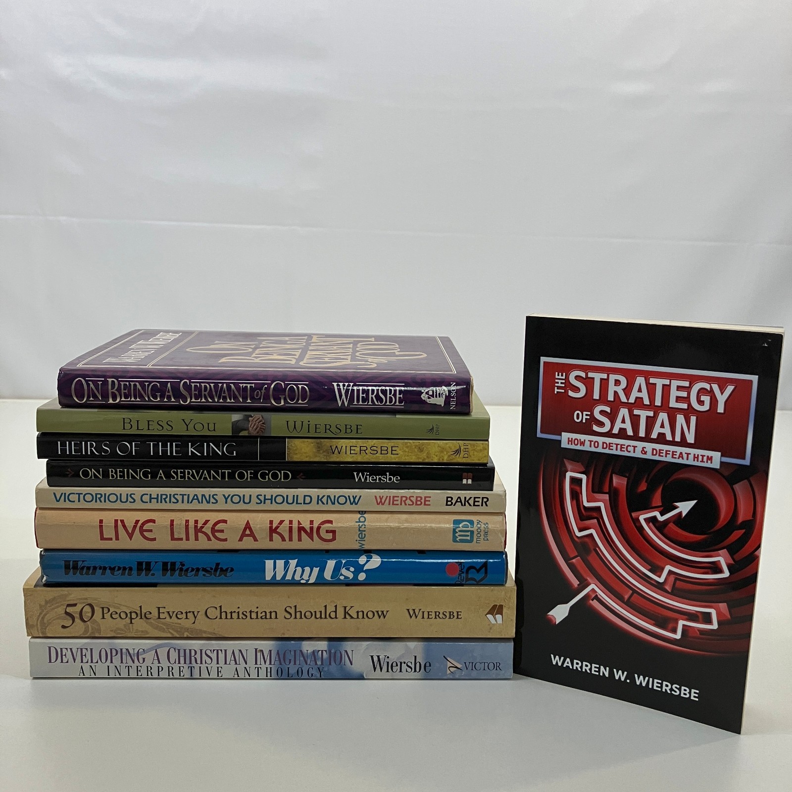 Warren Wiersbe 10 Book Lot Servant of God Strategy of Satan Christianity King