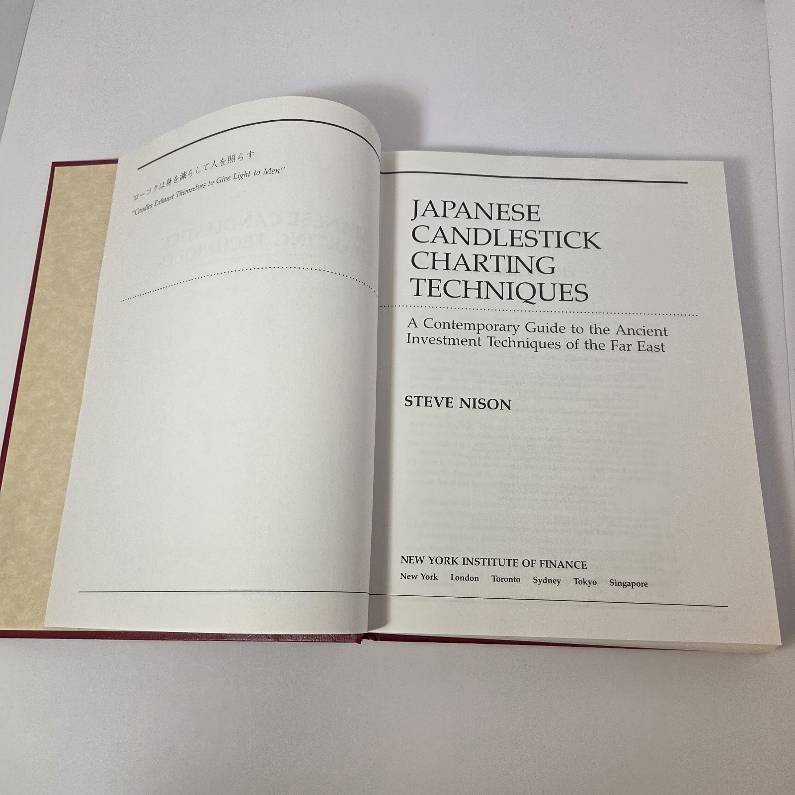 Japanese Candlestick Charting Techniques. Steve Nison 1991 1st Edition