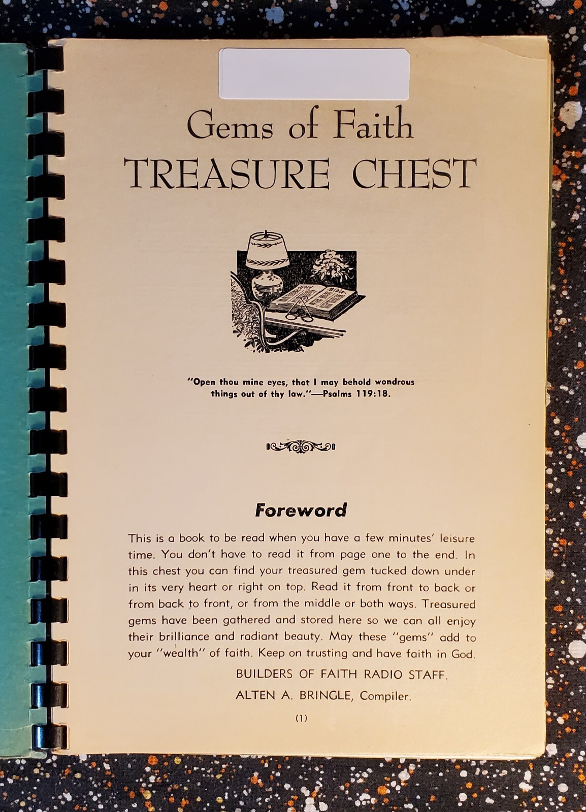Gems of Faith Treasure Chest Builders of Faith Radio, Alten A. Bringle, 1944, PB