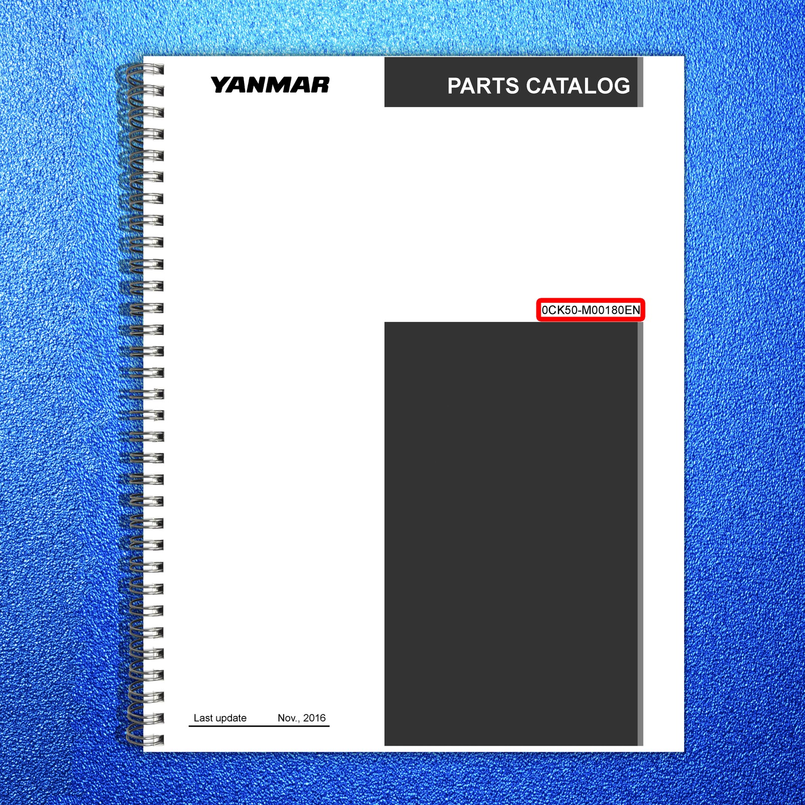 YANMAR ViO35-6B Excavator Parts Catalog Manual 2016 – WIRE BOUND – TOUGH COVERS