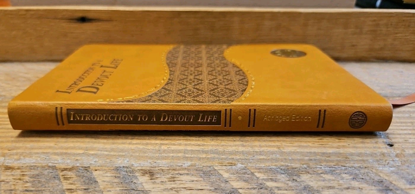 VG! Introduction to a Devout Life St Francis De Sales Tan/Chocolate LeatherSoft
