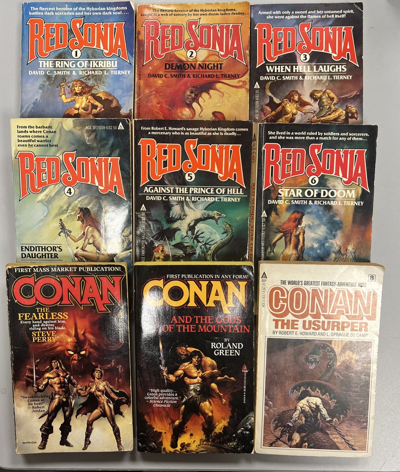 Red Sonja #1-6 Smith/Tierney Ace Books Complete Vintage Set + Conan Set