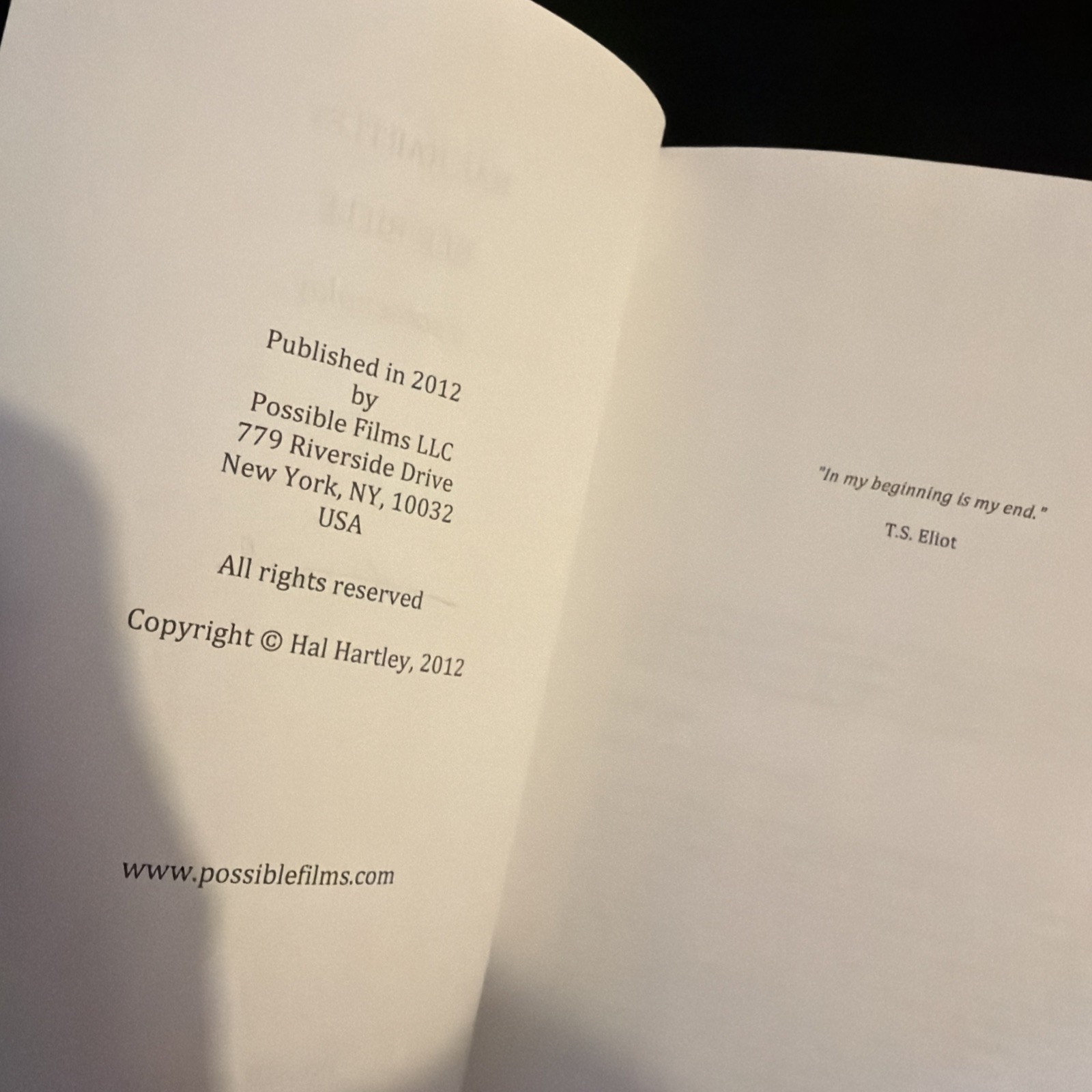 Screenplay for ‘Ned Rifle’ (2014) by Hal Hartley