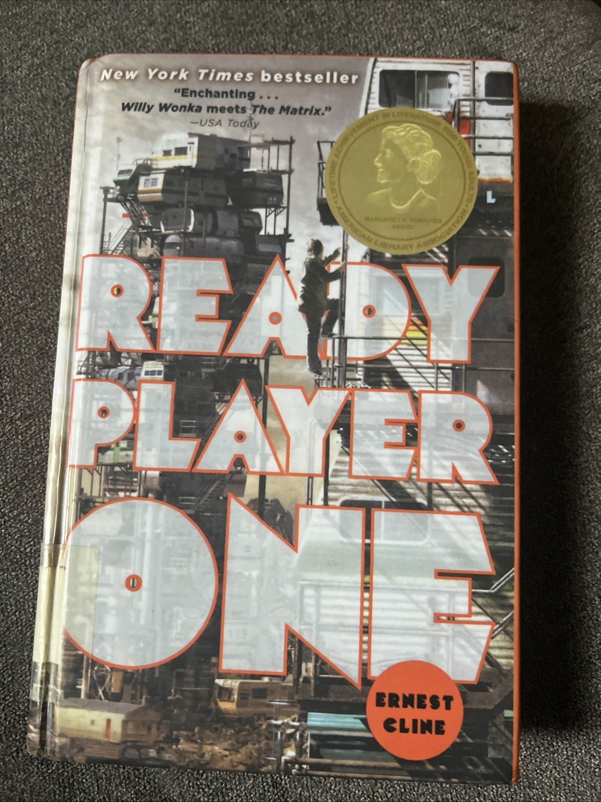 Ernest Cline Ready Player One Book Hardcover Orange Sci-Fi Novel 2011 Edition