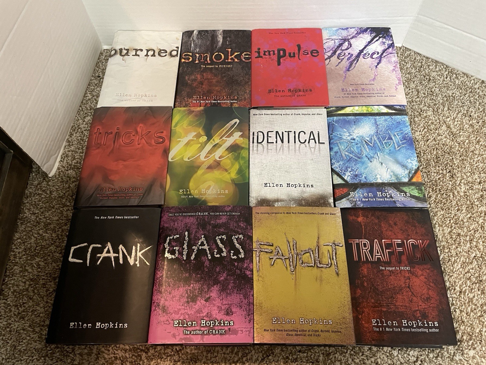 Lot of 12 ~All Hardcover Books w/ Dust Covers ~ Ellen Hopkins ~ FREE SHIPPING !