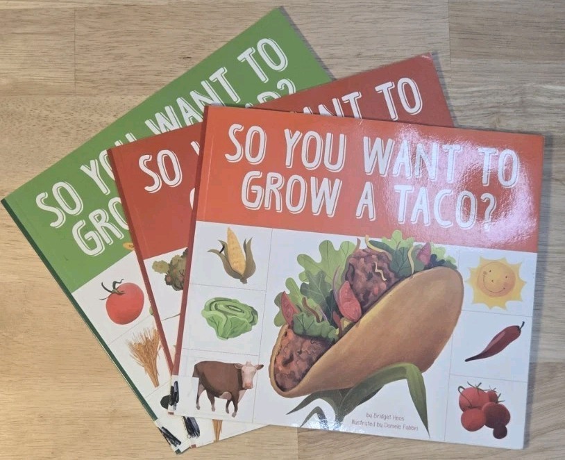 Kids “Grow Your Food” Book Lot – Taco & Salad by Bridget Heos – STEM…