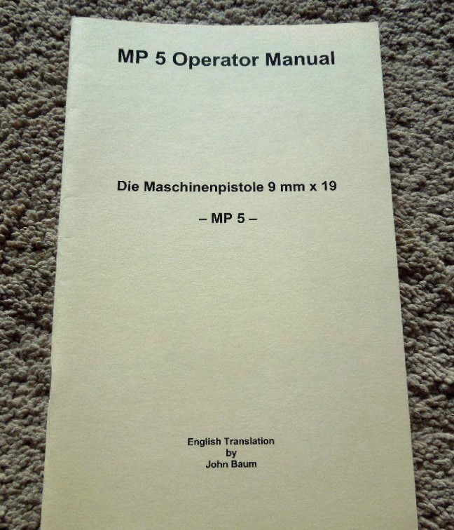 MP-5 German Bundeswehr 9mm Operators Manual English Translation 36 Pages
