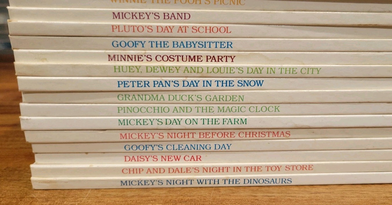 Lot 29 Vintage Disney Rhyming Reader Books Series Hardcover Mickey Grolier 1988